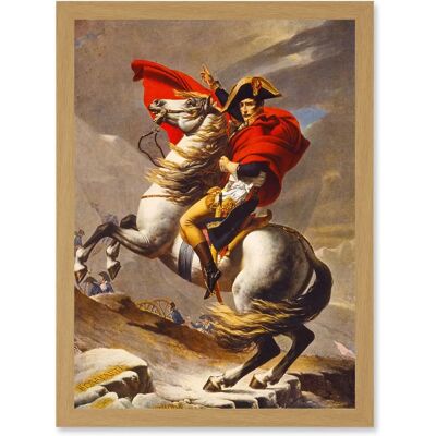 Artery8 Napoleon Bonaparte Emperor France Alps Horse A4 Light oak Framed Wall art Artery8 Napoleon Bonaparte Emperor France Alps Horse A4 Light oak Framed Wall art