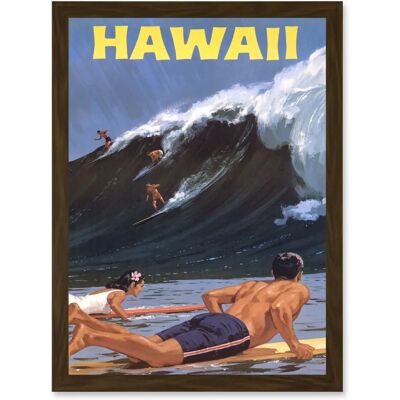 Artery8 - Hawaii USA Surf Ocean Wave A4 - Brown - Wall Art Artery8 - Hawaii USA Surf Ocean Wave A4 - Brown - Wall Art