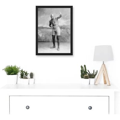 Artery8 - Jack Johnson Boxer - Black - A4 - Wall Art Print Artery8 - Jack Johnson Boxer - Black - A4 - Wall Art Print