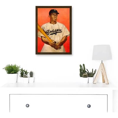 Artery8 - Portrait Jackie Robinson Baseball Dodgers - Wall art print Artery8 - Portrait Jackie Robinson Baseball Dodgers - Wall art print