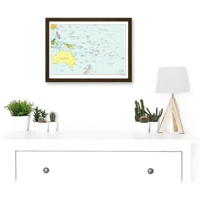 Artery8 Map Of Oceania A4 - Framed - Brown - Wall Art Print Artery8 Map Of Oceania A4 - Framed - Brown - Wall Art Print