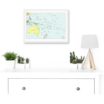 Artery8 - Oceania Map - A4 - White frame - Wall art Artery8 - Oceania Map - A4 - White frame - Wall art