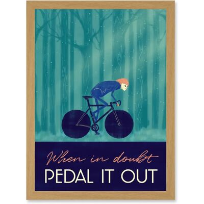 Artery8 - Pedal It Out Cycling Bike Bicycle Quote - A4 - Light Oak - Wall art print Artery8 - Pedal It Out Cycling Bike Bicycle Quote - A4 - Light Oak - Wall art print