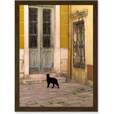 Artery8 - Black Cat Contrast - A4 - Framed Wall Art Print Artery8 - Black Cat Contrast - A4 - Framed Wall Art Print