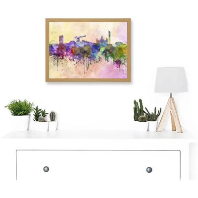 Artery8 Cityscape Glasgow A4 - framed - light oak - art print Artery8 Cityscape Glasgow A4 - framed - light oak - art print