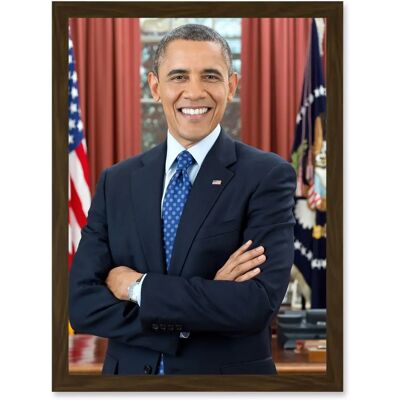 Artery8 - Barack Obama Souza Portrait A4 - Framed - Wall Art Artery8 - Barack Obama Souza Portrait A4 - Framed - Wall Art