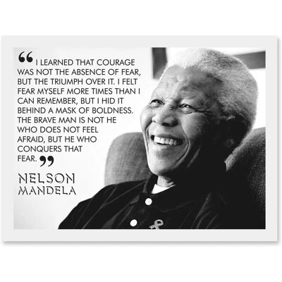 Artery8 - Nelson Mandela Quote I Learned That Courage - A4 - Framed - White - Art Print Artery8 - Nelson Mandela Quote I Learned That Courage - A4 - Framed - White - Art Print