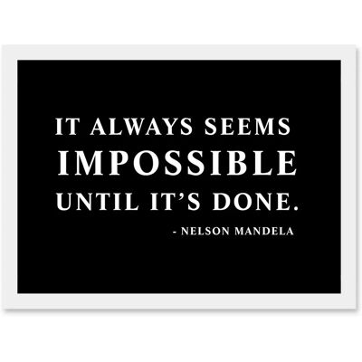 Artery8 - Nelson Mandela Quote Typography - A4 - Wall Art Artery8 - Nelson Mandela Quote Typography - A4 - Wall Art