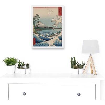 Artery8 - Utagawa Hiroshige Japan Sea Off Satta Iconic A4 - White - Art print Artery8 - Utagawa Hiroshige Japan Sea Off Satta Iconic A4 - White - Art print