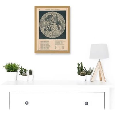 Artery8 - Map Illustrated Antique Telescopic Moon - Light Oak - Wall Art Print Artery8 - Map Illustrated Antique Telescopic Moon - Light Oak - Wall Art Print
