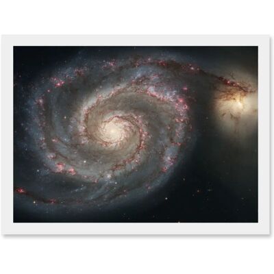 Artery8 - Space Photo Hubble Whirlpool Galaxy M51 - White Artery8 - Space Photo Hubble Whirlpool Galaxy M51 - White
