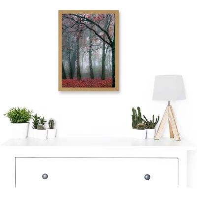 Artery8 - Nature Forest Tree Autumn Red - A4 - Framed Wall Art Artery8 - Nature Forest Tree Autumn Red - A4 - Framed Wall Art