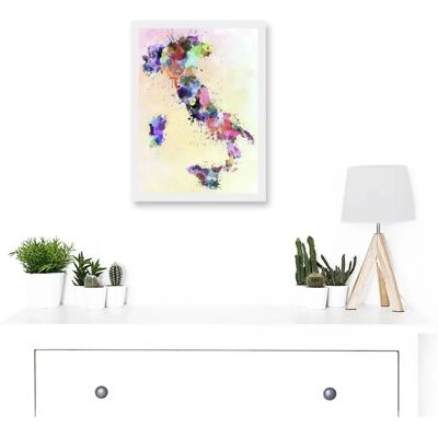 Artery8 - Map Painting Italy Sardinia Sicily - A4 Artery8 - Map Painting Italy Sardinia Sicily - A4