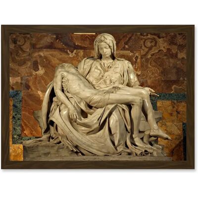 Artery8 Michelangelo Pieta 1499 A4 Framed brown Art print Artery8 Michelangelo Pieta 1499 A4 Framed brown Art print