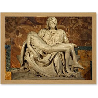 Artery8 Michelangelo Pieta 1499 - A4 - Framed - Light Oak Painting Artery8 Michelangelo Pieta 1499 - A4 - Framed - Light Oak Painting