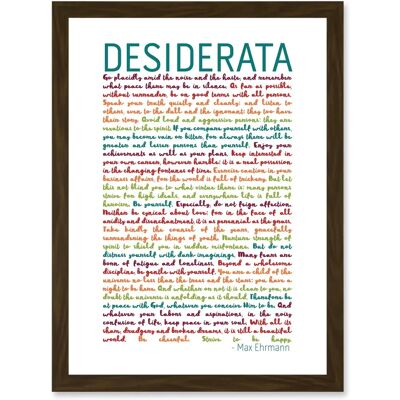 Artery8 - Desiderata Rainbow Words Mav Ehrmann Typography Inspiration A4 - Brown - Wall art print Artery8 - Desiderata Rainbow Words Mav Ehrmann Typography Inspiration A4 - Brown - Wall art print