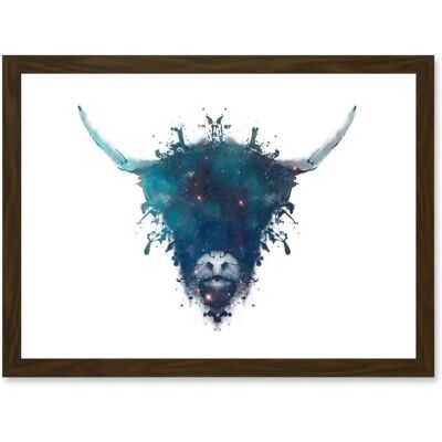 Artery8 - Graphic Ink Splat Cow - A4 - Framed - Wall Art Artery8 - Graphic Ink Splat Cow - A4 - Framed - Wall Art