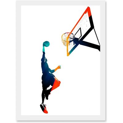 Artery8 - Basketball Jump Hoop Dunk - A4 - Wall Art Print Artery8 - Basketball Jump Hoop Dunk - A4 - Wall Art Print