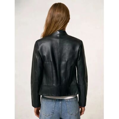 Veste en Cuir Reiss Allie - Coupe Slim - Publicité Veste en Cuir Reiss Allie - Coupe Slim - Publicité