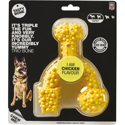 Tasty Bone Os de Frango Trio - Grand - Jouet à mâcher en nylon durable - Parfum de poulet - Publicité Tasty Bone Os de Frango Trio - Grand - Jouet à mâcher en nylon durable - Parfum de poulet - Publicité