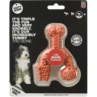 Tasty Bone Trio Bone Bacon - Chew Toy Tasty Bone Trio Bone Bacon - Chew Toy