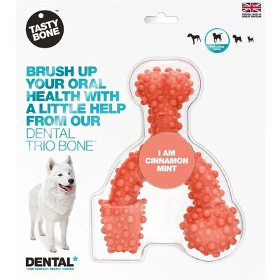 TASTY BONE Dog Chew Toy - Cinnamon & Mint - Osso Trio Bone TASTY BONE Dog Chew Toy - Cinnamon & Mint - Osso Trio Bone