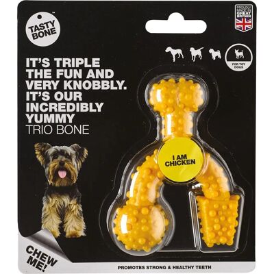 TastyBone Nylon Trio Bone Dog Toy - Chicken - Extra Small TastyBone Nylon Trio Bone Dog Toy - Chicken - Extra Small