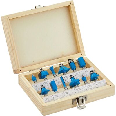 Silverline 1/4" TCT Frässet 12 delar - Fräser Set Silverline 1/4" TCT Frässet 12 delar - Fräser Set