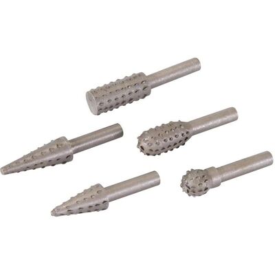 Silverline Set mit 5 Holzraspeln für Bohrmaschinen Silverline Set mit 5 Holzraspeln für Bohrmaschinen