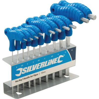 Ensemble de clés Allen en T Silverline 2-10 mm - 10 pcs Ensemble de clés Allen en T Silverline 2-10 mm - 10 pcs