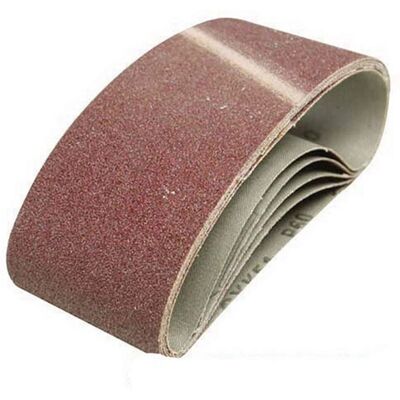 Bandes de ponçage en oxyde d'aluminium Silverline - 75mm x 457mm, lot de 5, Grain 120 Bandes de ponçage en oxyde d'aluminium Silverline - 75mm x 457mm, lot de 5, Grain 120