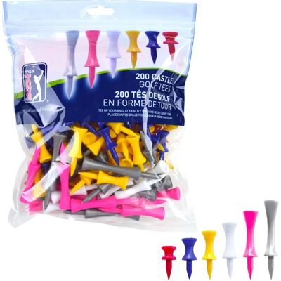 PGA Tour Tees de golf - Multicolor, 200 piezas - Varias tallas PGA Tour Tees de golf - Multicolor, 200 piezas - Varias tallas