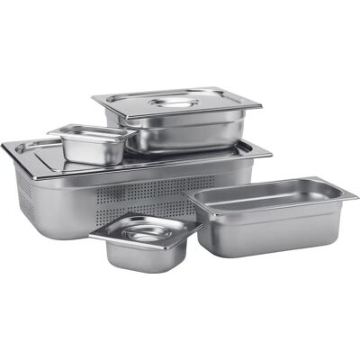 Utopia - GN Pan 1/6 20cm - Stainless steel - Pack of 6 - Gastronorm Pan Utopia - GN Pan 1/6 20cm - Stainless steel - Pack of 6 - Gastronorm Pan
