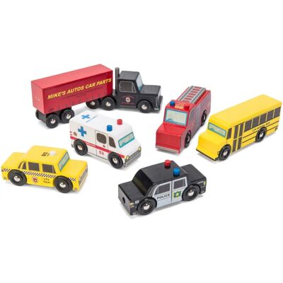 Le Toy Van New York Autoset - 6 Holzfahrzeuge - Mehrfarbig - Für Kinder ab 3+ Le Toy Van New York Autoset - 6 Holzfahrzeuge - Mehrfarbig - Für Kinder ab 3+