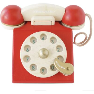 Le Toy Van Vintage Phone - Rotary, Red, Classic - Vintage Phone Le Toy Van Vintage Phone - Rotary, Red, Classic - Vintage Phone