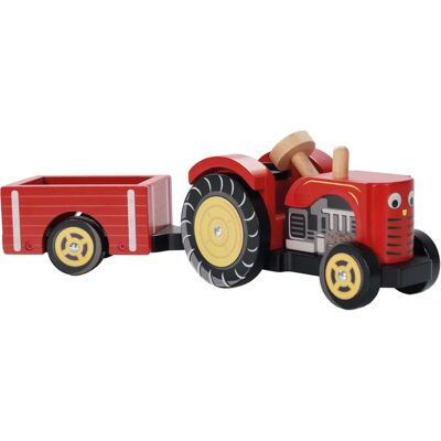 Le Toy Van Roter Holz-Traktor - Spielzeugfahrzeug Le Toy Van Roter Holz-Traktor - Spielzeugfahrzeug