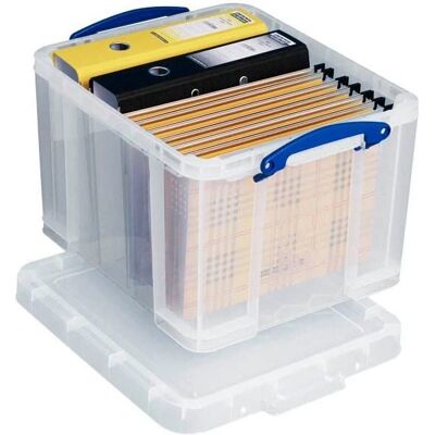 Set de 3 boîtes de rangement transparentes 35L - Publicité Set de 3 boîtes de rangement transparentes 35L - Publicité