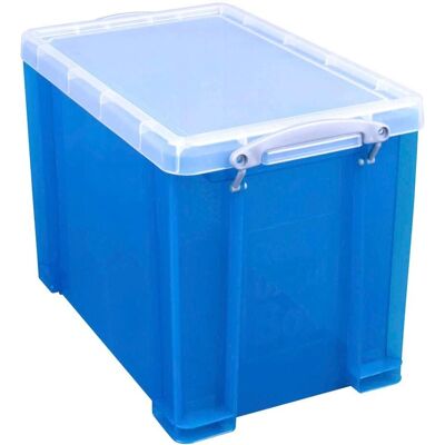 Boîtes de rangement Really Useful - 19L Transparentes Bleues - Publicité Boîtes de rangement Really Useful - 19L Transparentes Bleues - Publicité