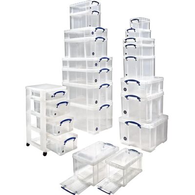 Kaiserkraft Storage Box - 14L, Transparent, Front Flap Kaiserkraft Storage Box - 14L, Transparent, Front Flap