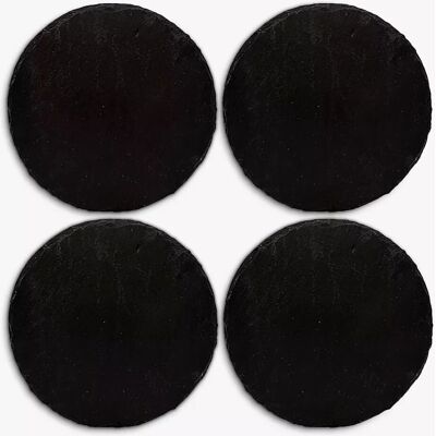 Just Slate Company Set of 4 Round Slate Coasters - Coasters Just Slate Company Set of 4 Round Slate Coasters - Coasters