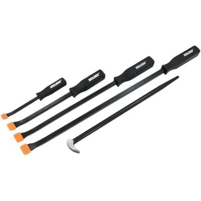 Neilsen CT0239 Pry Set - Orange Handles, Includes Roll Head Bar - Black - 5-Piece Neilsen CT0239 Pry Set - Orange Handles, Includes Roll Head Bar - Black - 5-Piece