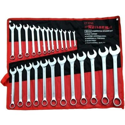 Neilsen Heavy Duty Fully Polished 25PC Combination Metric Spanner Wrench Set - Wrench Set Neilsen Heavy Duty Fully Polished 25PC Combination Metric Spanner Wrench Set - Wrench Set