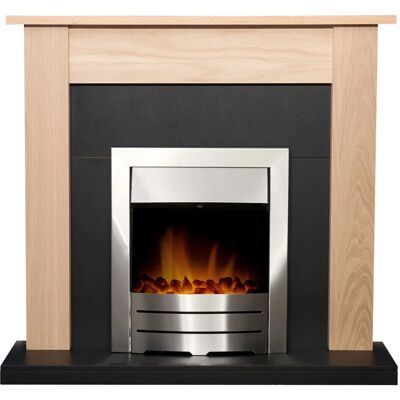Adam Southwold Fireplace - Oak & Black - Fireplace Adam Southwold Fireplace - Oak & Black - Fireplace