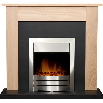 Adam Southwold Fireplace - Oak & Black - Fireplace Adam Southwold Fireplace - Oak & Black - Fireplace