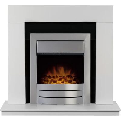 Adam - Malmo - Pure White & Black - Electric Fireplace Adam - Malmo - Pure White & Black - Electric Fireplace