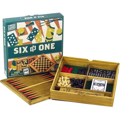 Trä 6-i-1 Spelset - FamiljeNöje Trä 6-i-1 Spelset - FamiljeNöje