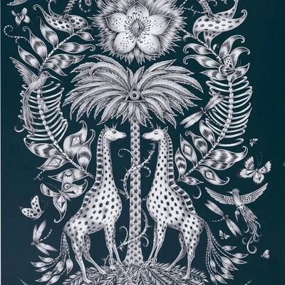 Clarke & Clarke Emma J Shipley Animalia Kruger Wallpaper Navy - Wallpaper Clarke & Clarke Emma J Shipley Animalia Kruger Wallpaper Navy - Wallpaper