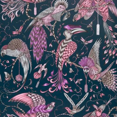 Clarke & Clarke Emma Shipley Audubon Tapete Pink Lilac Navy - Tapete Clarke & Clarke Emma Shipley Audubon Tapete Pink Lilac Navy - Tapete