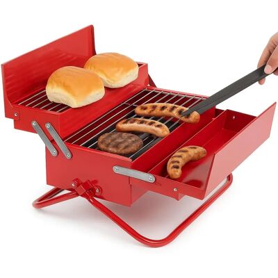 Suck UK Red BBQ Toolbox Portable Folding Grill - Barbecue Suck UK Red BBQ Toolbox Portable Folding Grill - Barbecue