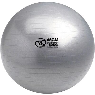Fitness-Mad Zilveren Swiss Ball 65cm - Anti-Burst Gym Bal Fitness-Mad Zilveren Swiss Ball 65cm - Anti-Burst Gym Bal